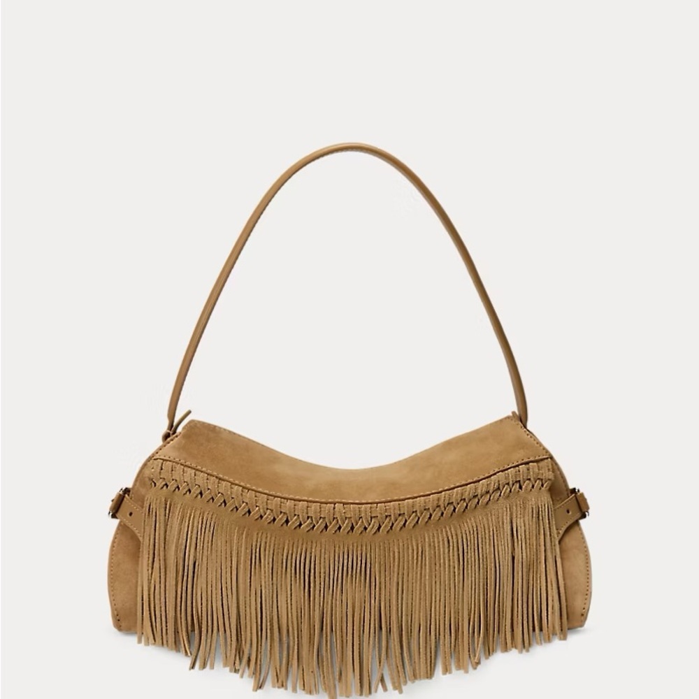 Ralph Lauren Collection Tan Fringe Shoulder Bag
